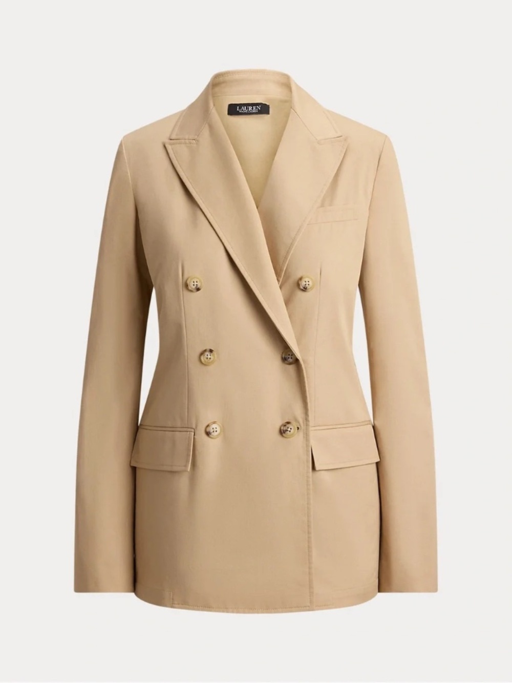 Lauren Ralph Lauren Double-Breasted Cotton Twill Blazer 6 NWT $325